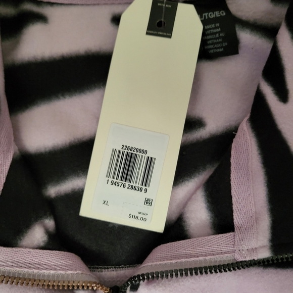 Levi Strauss Zip Up ZlP Pink Zebra Print Sweater Women XL 112024 - Picture 4 of 6